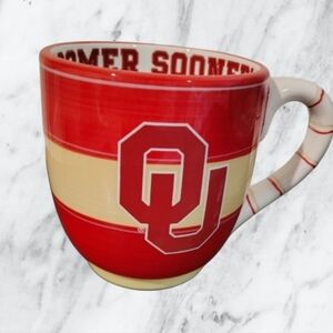 Glory Haus University Of Oklahoma Boomer Sooner Mug OU Red And White Cream